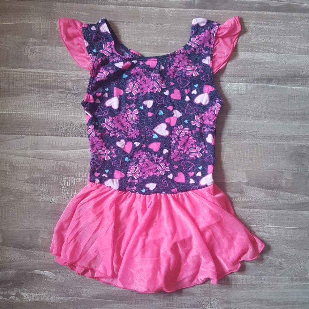 Jacques Moret Girls Dance Heart Leotard with Skirt